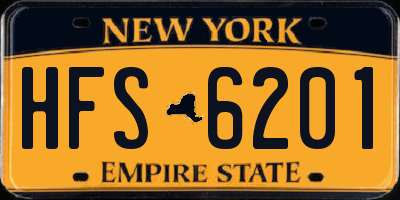 NY license plate HFS6201