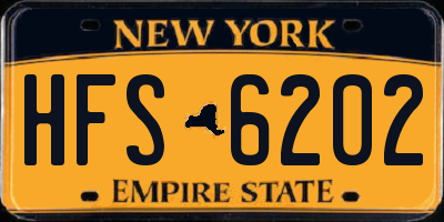 NY license plate HFS6202