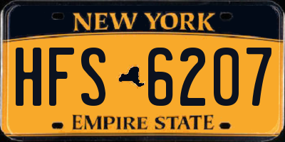 NY license plate HFS6207
