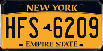 NY license plate HFS6209