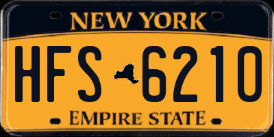 NY license plate HFS6210