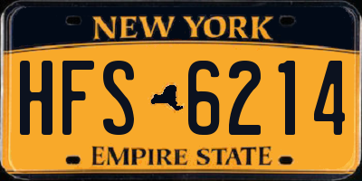 NY license plate HFS6214
