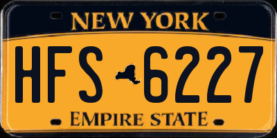 NY license plate HFS6227
