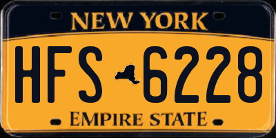 NY license plate HFS6228