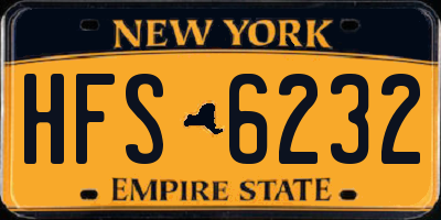 NY license plate HFS6232