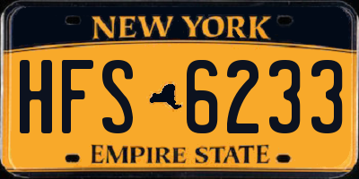 NY license plate HFS6233