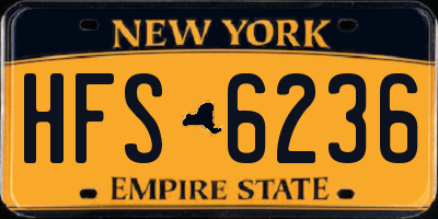 NY license plate HFS6236