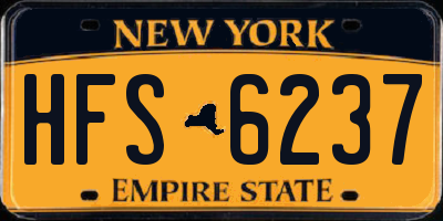NY license plate HFS6237