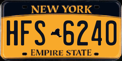 NY license plate HFS6240