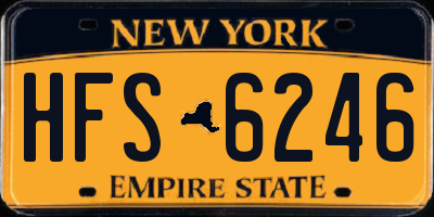 NY license plate HFS6246