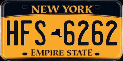 NY license plate HFS6262