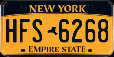 NY license plate HFS6268