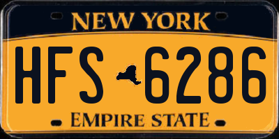 NY license plate HFS6286