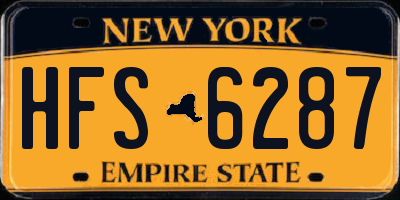 NY license plate HFS6287