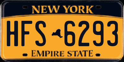 NY license plate HFS6293