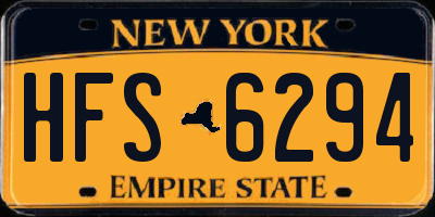 NY license plate HFS6294