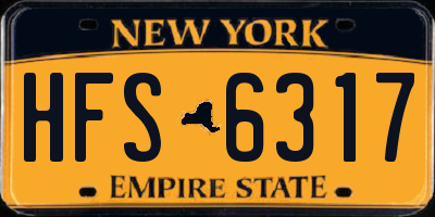 NY license plate HFS6317