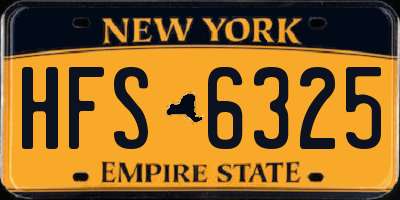 NY license plate HFS6325