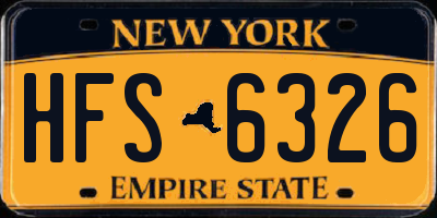 NY license plate HFS6326