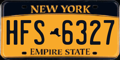 NY license plate HFS6327
