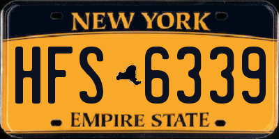 NY license plate HFS6339