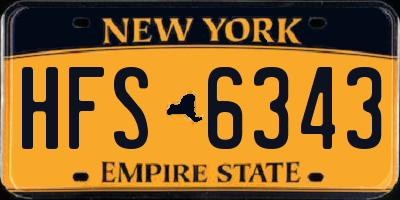 NY license plate HFS6343
