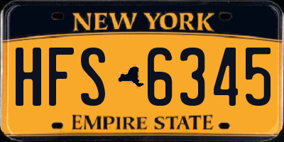 NY license plate HFS6345