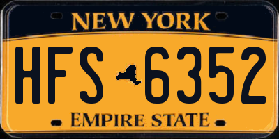 NY license plate HFS6352