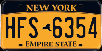 NY license plate HFS6354