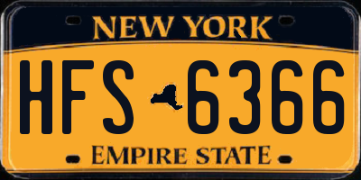 NY license plate HFS6366