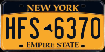 NY license plate HFS6370