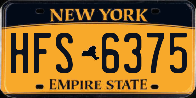 NY license plate HFS6375