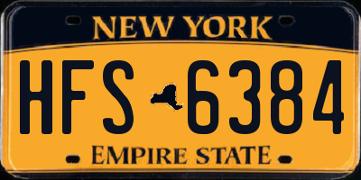 NY license plate HFS6384