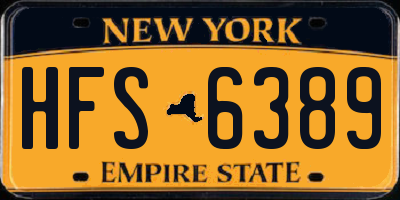 NY license plate HFS6389