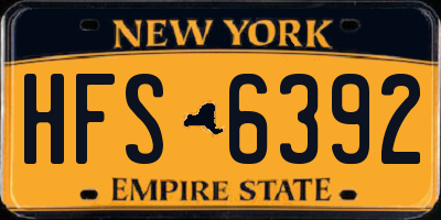 NY license plate HFS6392
