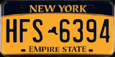 NY license plate HFS6394