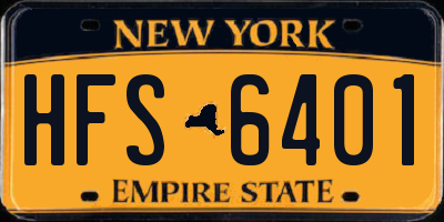 NY license plate HFS6401