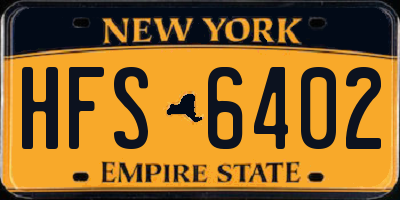 NY license plate HFS6402