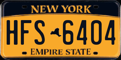 NY license plate HFS6404