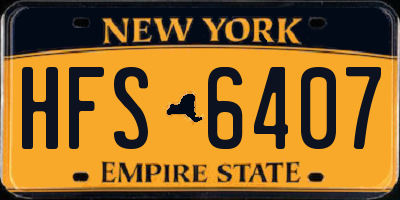 NY license plate HFS6407