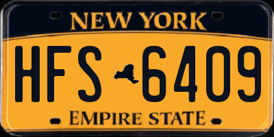 NY license plate HFS6409