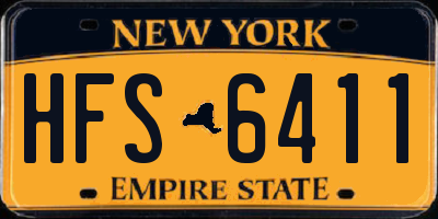 NY license plate HFS6411