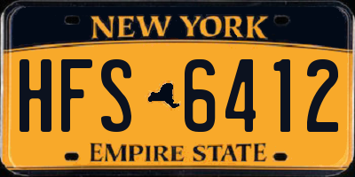 NY license plate HFS6412