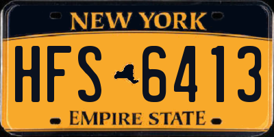 NY license plate HFS6413