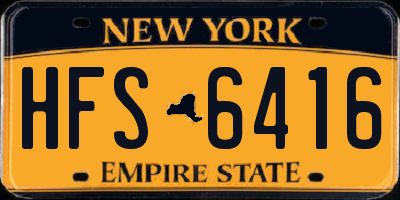 NY license plate HFS6416