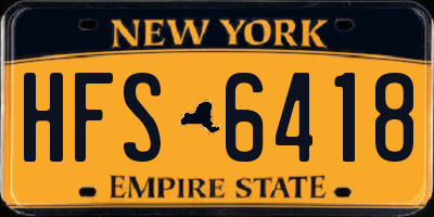 NY license plate HFS6418