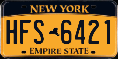 NY license plate HFS6421