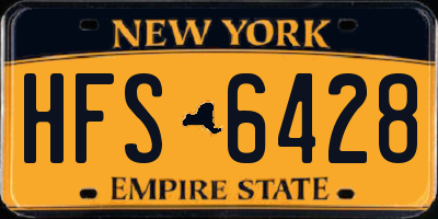 NY license plate HFS6428