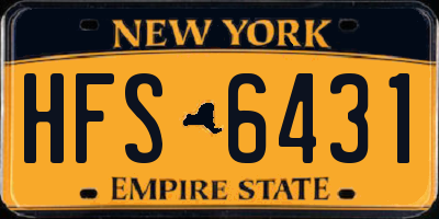 NY license plate HFS6431