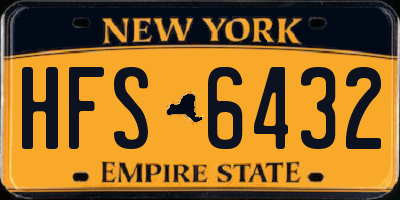 NY license plate HFS6432